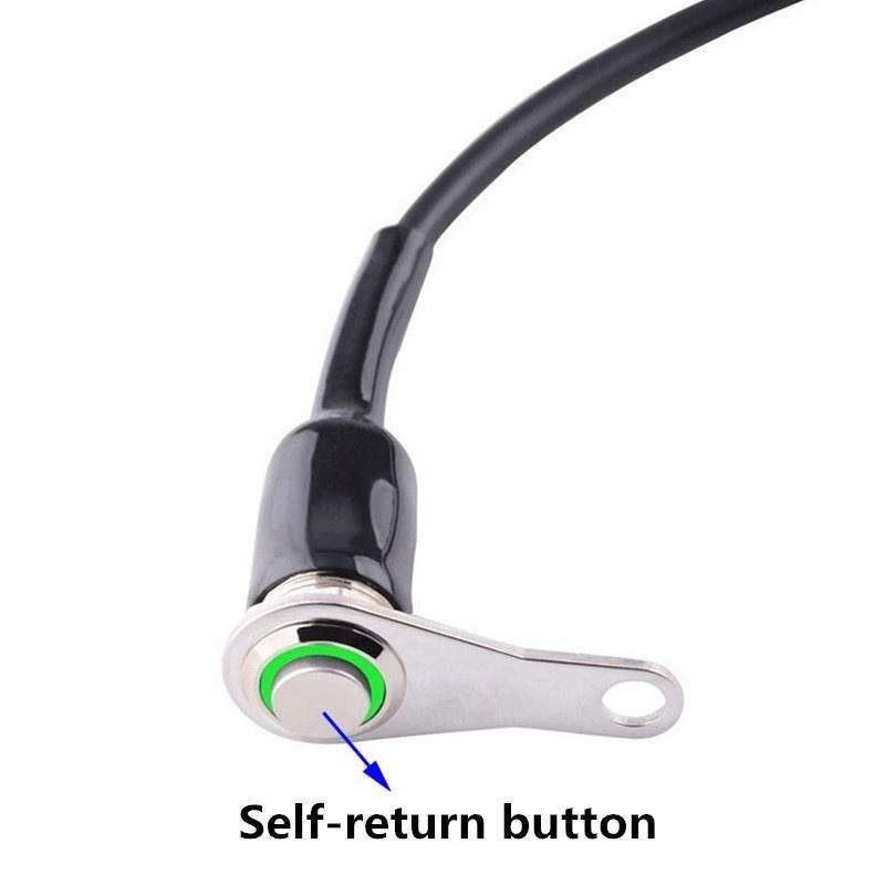 

Светодиодный переключатель мотоцикла из нержавеющей стали, регулируемое крепление на руле, водонепроницаемые фары постоянного тока, 12 В, противотуманные фары, звуковой сигнал, старт-убийство Self-return button зелёный