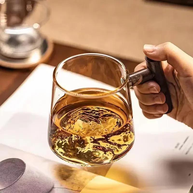High borosilicate Pyrex tea cup office filtration integrated transparent glass tea drink