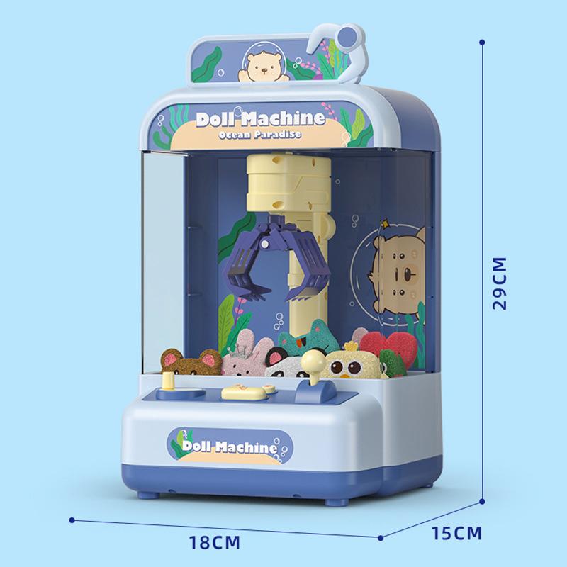 Kid Claw Machine Toy Girl 29CM Mini Gashapon Plush Doll Drawing Machine Animal Crane Grab Fairground Game for Children 3 Year