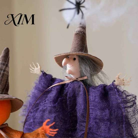 Holiday Celebration Hanging Pendants Halloween Witch Doll Ornaments, Spooky Cat Pumpkin Unique Decor Decoration for Tree, Home Party Kitchen