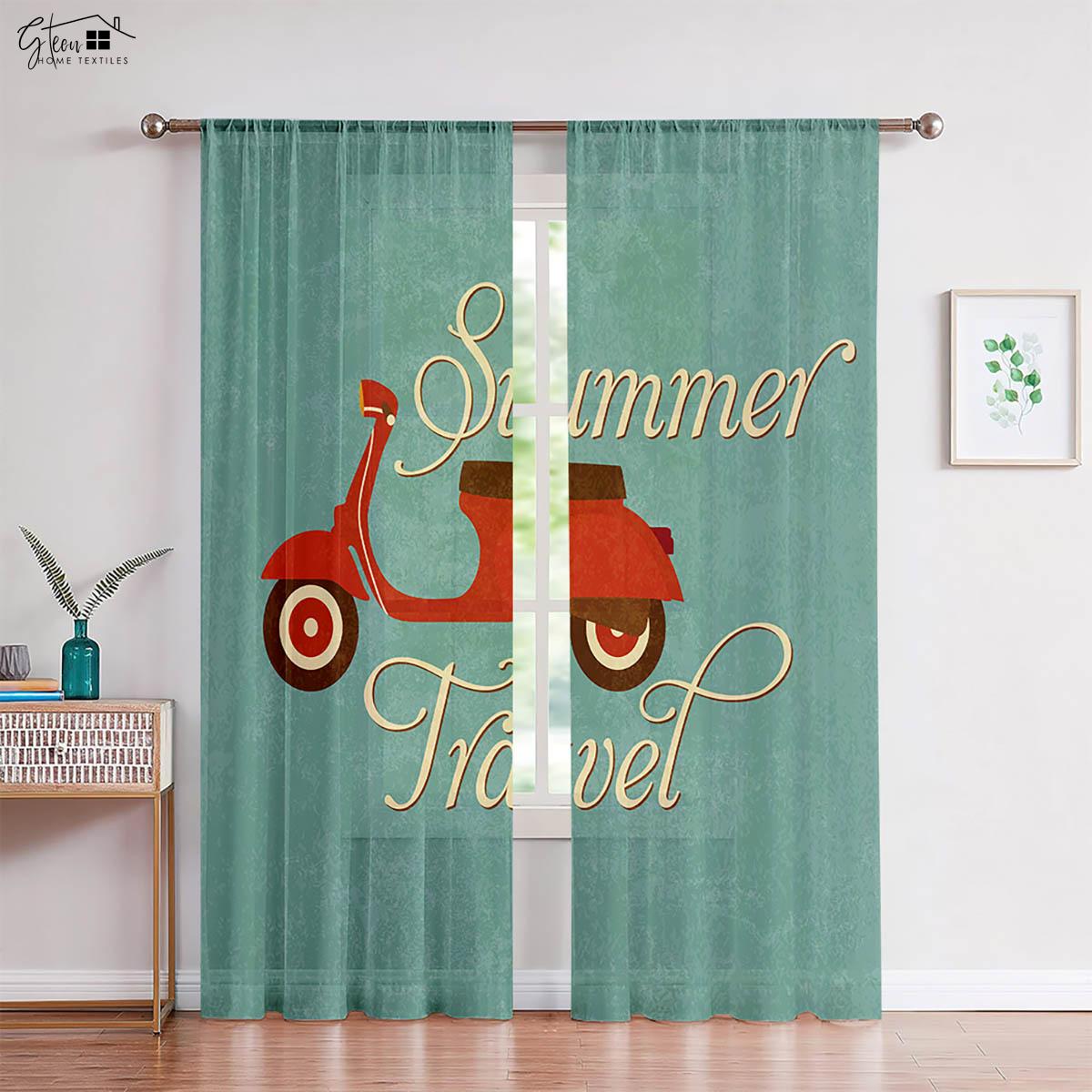 

Ретро крутые шторы для мотоциклов, американский тренд, индустриальный стиль, внедорожный рок, мотоцикл, песок, гостиная, автомобиль, украшение, шторы W50xH130(CM)x2PCS&Rod pocket