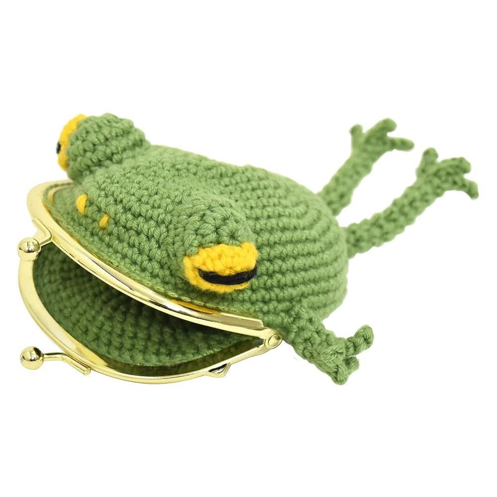 NASKA Handmade Frog Coin Purse Knitting Kit HT-15 Col.A Green