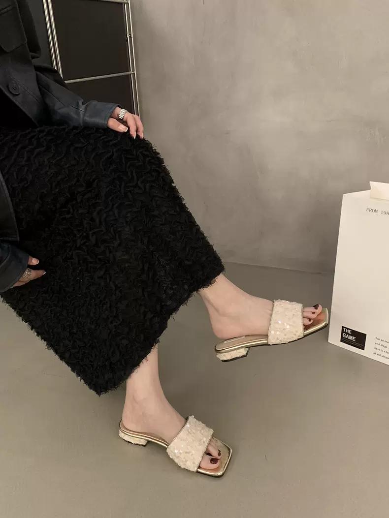 Модные роскошные летние женские тапочки с открытым носком — фото 7