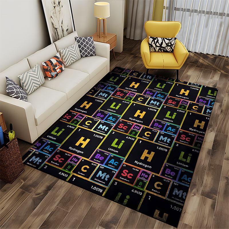 Periodic Table Pattern Carpet suitable as a non-slip mat for the living room or bedroom sofa