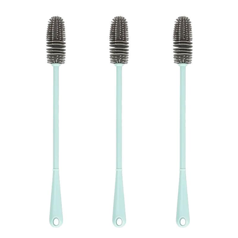 Household Long Handled Silicone Cup Brush Cup Cleaning Brush No Dead Corners Or Gaps Plastic Brush Milk Bottle Cleaning Brush