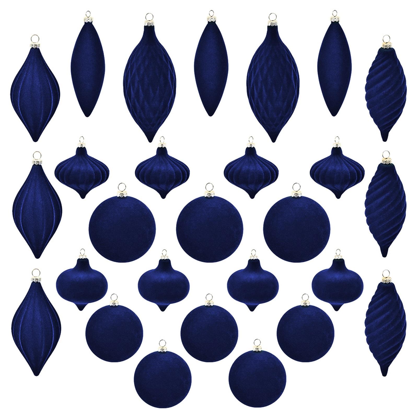 

Набор из 27 флокированных рождественских шаров, рождественских украшений, в коробке, рождественский флокированный шар, украшение для рождественской елки, маленькая подвеска One Size