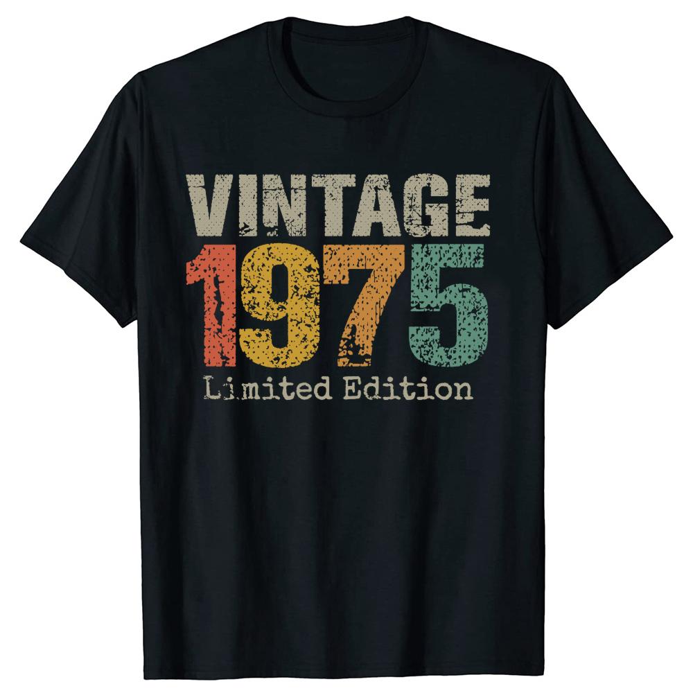 Funny 50 Year Old Vintage 1975 Limited Edition T Shirts Summer Streetwear Short Sleeve 50th Birthday Gifts T-shirt Mens Clothing