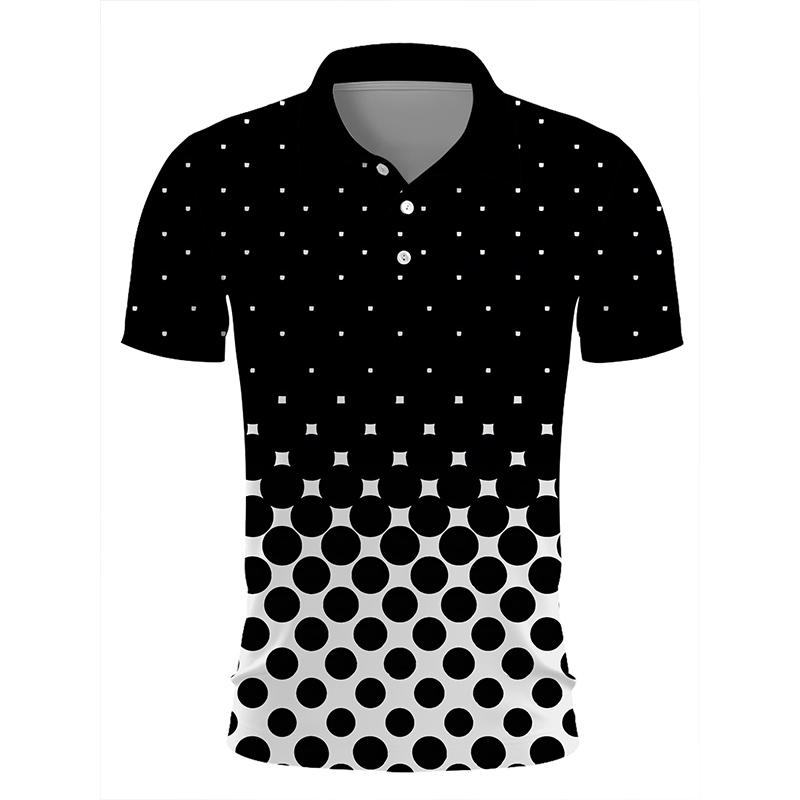 2024 nowych mężczyzna letnia moda z krótkim rękawem 3D Digital Print Casual koszulka polo, męska koszulka polo do golfa.