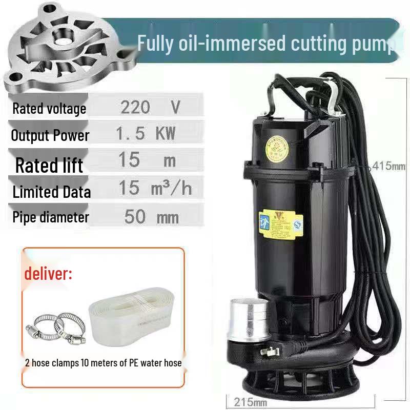 220V Submersible Sewage Pump with Blade for Septic Tanks & Biogas Digesters