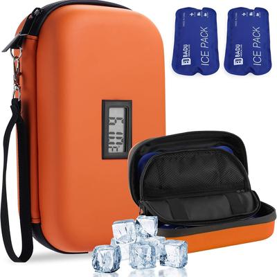 Insulin Cooler Travel Case, Diabetic Cooler For Travel With Thermometer Temperature Display Refrigerated Medicine Organizer Bag With 2 Ice Pack