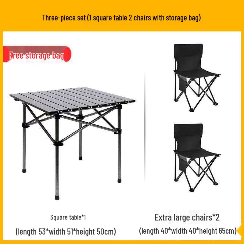 Portable Outdoor Folding Table and Chair Set - Perfect for Camping, Picnic, Patio, and BBQ