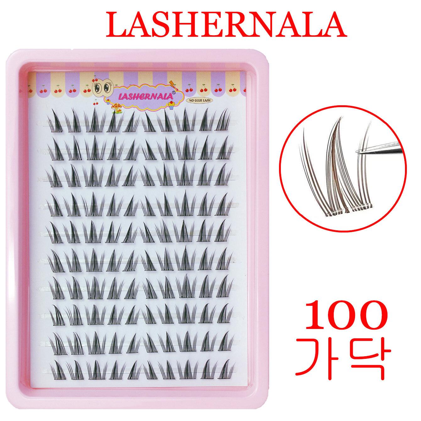 Lashernala 100-strand eyelash extensions, no-glue eyelashes, eyebrow extensions, strand eyelashes, false eyelashes, cat eye, sunflower one color