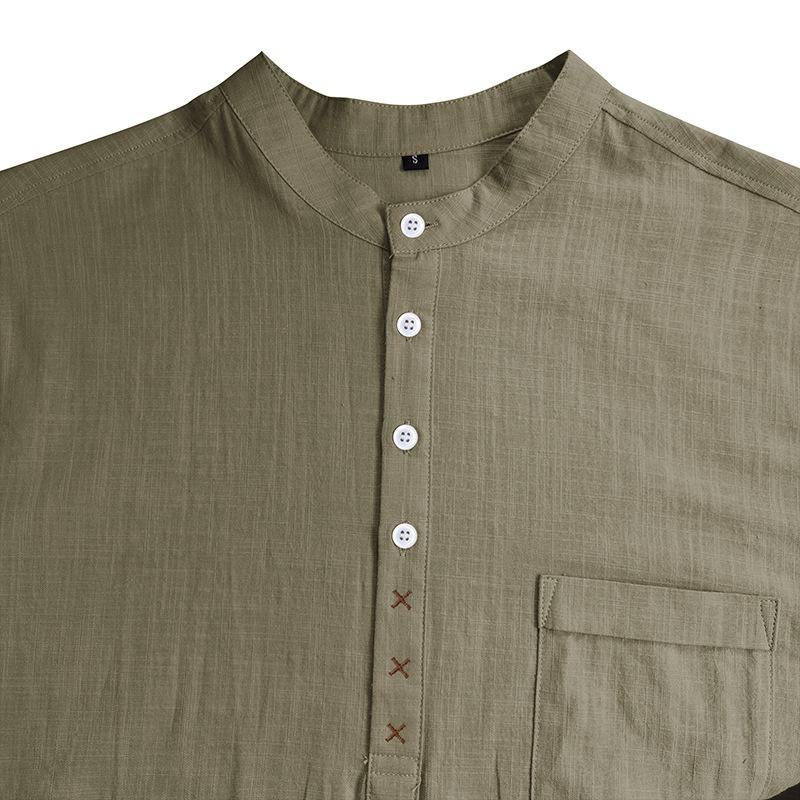 Camisetas Henley para hombre, camisa de manga corta con cuello de banda, camisetas casuales de verano para la playa, camiseta básica, camisa lisa de 4 botones, cómoda para hombre