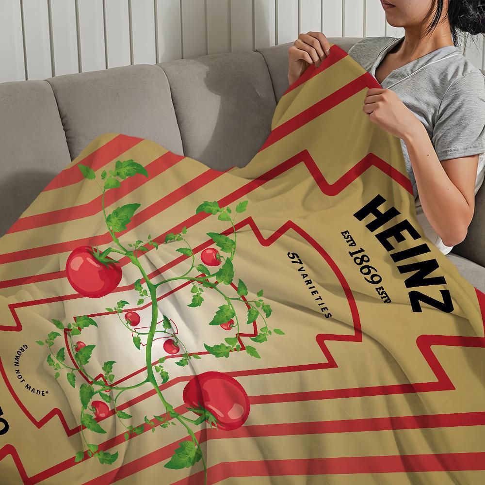Tomato Red Blanket For Soft Throw Blanket H-Heinz-ES for Picnic Bed Sofa Funny Home Bedroom Cozy Warm Comfortable