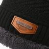 Suits and Hats Sell Men's Winter Scarves  Fashion Solid Color Gloves  Three-piece Full-collar Warm Winter Knitted Hats