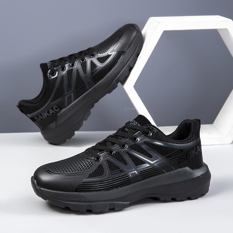 Shoes Men's Lightweight Daily Hiking Shoes Autumn and Winter Leather Surface Breathable Jogging Shoes Soft Sole Sports Casual Trendy Shoes