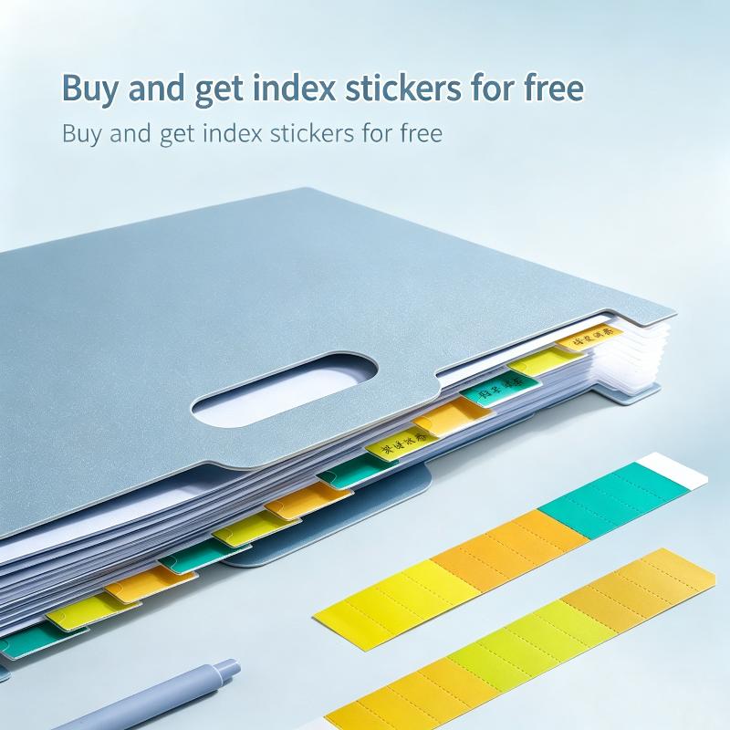 A4 Accordion File Organizer 13 Pockets Expanding Folder with Label Pocket for Office Desk School Supplies Home Storage