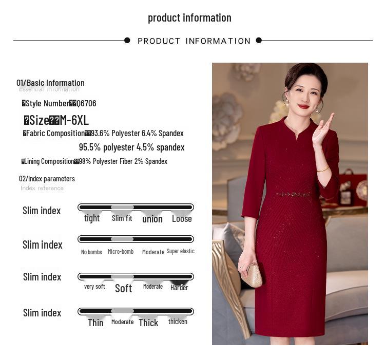 Mother's Noble Red Festive Wedding Dress 2025 - Spring Formal Gown for Stylish Mother of the Groom