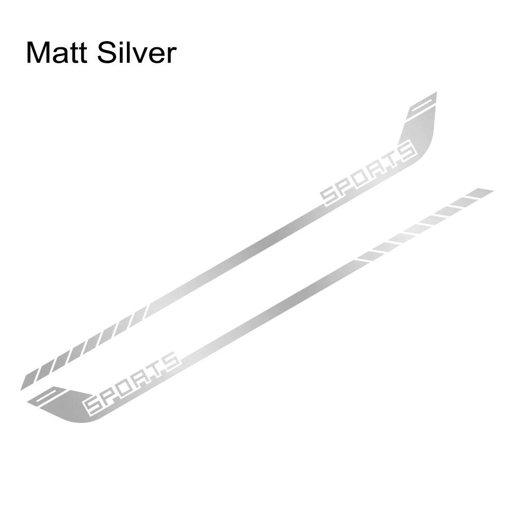 2PCS 200*20cm Sports Racing Stripe Pattern Car Stickers Car Body Side Skirt Decals Waterproof Auto Body Decoration Accessories