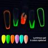 JTING New Trend Removable 6color Luminous Nail Gel Uv Led Glow In the Dark Nail Polish Set Manufacturer Nail Art Products