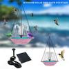 Bird Bath with Water Fountain Pump Solar Powered Hangable Bird Feeder Garden Decorations for Nature Lovers Deck Backyard