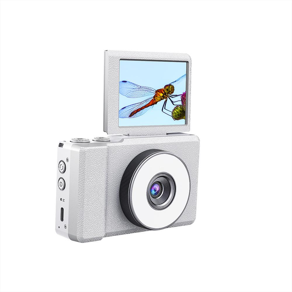 Cross-Border Flip Screen Mirrorless CCD Digital Camera with HD Video, 5MP, and LED Fill Light.
