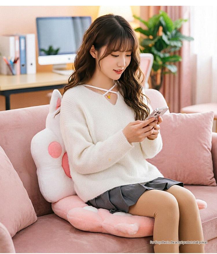 Cute Cat Paw Seat Cushion & Plush Toy for Office or Living Room - Ideal Birthday Gift