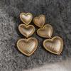 Elegant Silver Needle Heart Tassel Stud Earrings – Exquisite & Versatile Ear Jewelry for Women