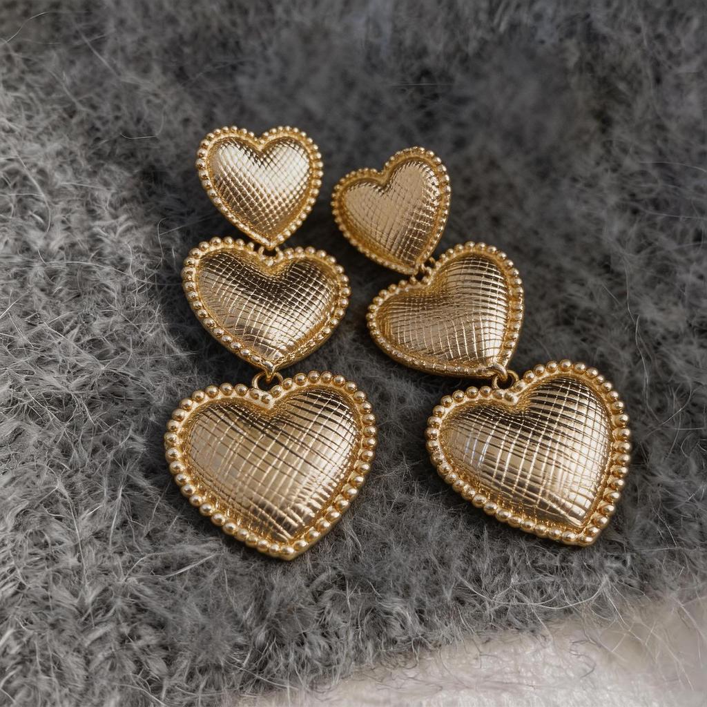 Elegant Silver Needle Heart Tassel Stud Earrings – Exquisite & Versatile Ear Jewelry for Women