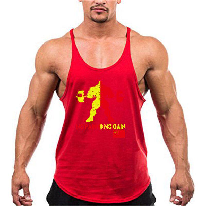 Muscleguys Men's Y-shaped Sports Fitness Vest Light Soft Sleeveless T-shirt Loose Casual