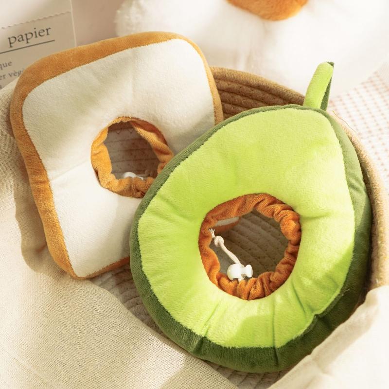 Süßer weicher postoperativer Halskragen für Haustiere, schönes Cartoon-Design mit Avocado-Toast, Schutzkonus gegen Lecken für Katzen und Hunde