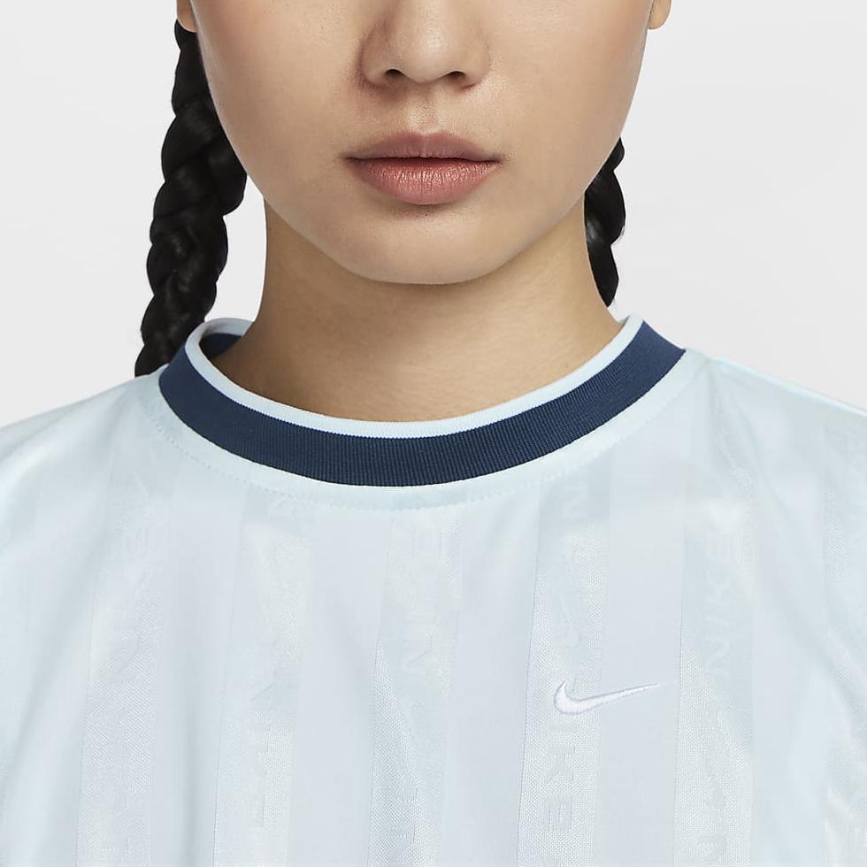 Nike Sportswear Collection Pullover Breathable Dopamine Oversized Crew Neck Sleeveless T-Shirt Women Tops Glacier-Blue FV7550-474