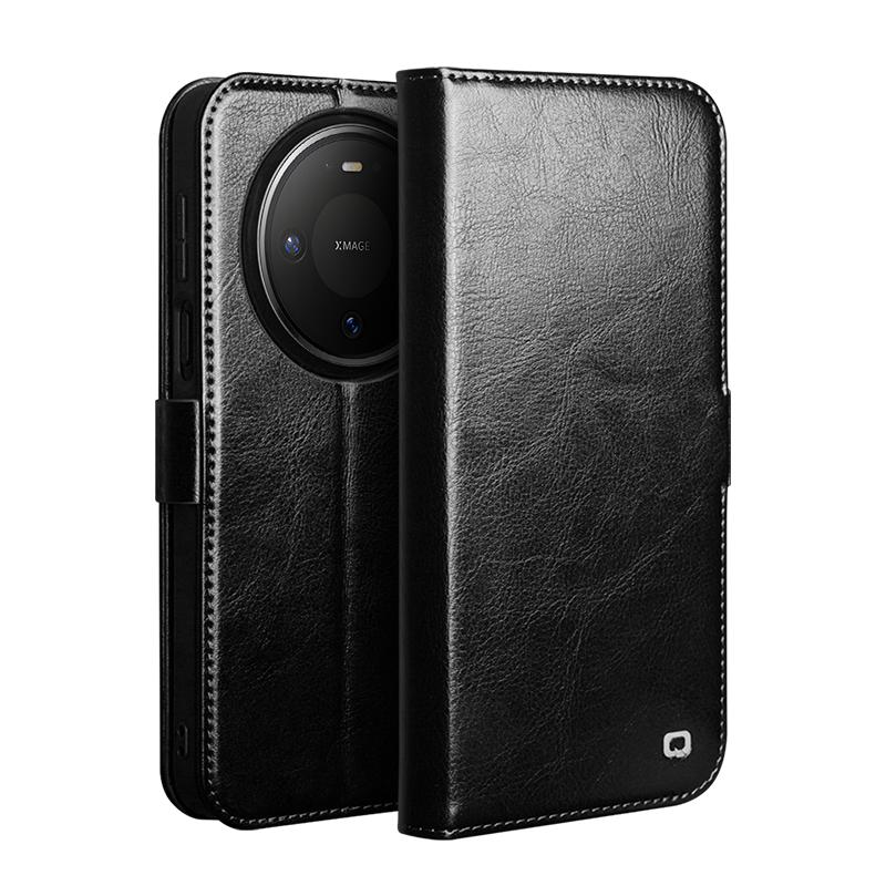 QIALINO Case for Huawei Mate 80 Pro Genuine Leather Business Luxury Sleep Screen Flip Cover Protective Case for Mate 80 Pro Max Huawei Mate 80
