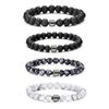 Volcanic Stone & Tiger Eye Lapis Agate Bracelet Set - Fashionable and Simple Style