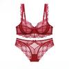 European & American Sexy Lace Cotton Bra Set - Comfortable, Breathable, Gathered, Plus Size Women's Underwear