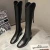 Fashion Women's Long Boots Elegant Heeled Square Toe High Heels Ladies Knee Shaft Shoes New In Chic Pu Fashion 2024 Spring Autumn Gyaru