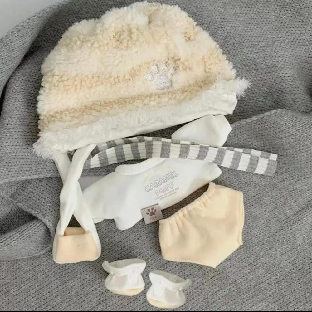 Roztomilý Kawaii Bavlněný Panenka Oblečení Set Vhodný pro 10cm/20cm Bavlněnou Plyšovou Hračku Náhradní Oblečení Set