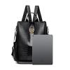 Women's bag anti-theft backpack, new casual large-capacity simple crocodile pattern multi-functional women's travel bag