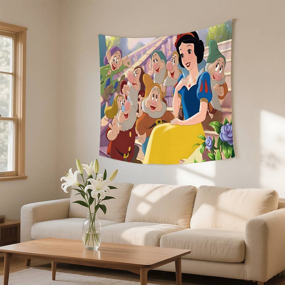 Classic Anime SsnowWhiteS Cute Tapestry Wall Hanging Tapestry Art Deco Blanket Curtain Hanging At Home Bedroom Living Room