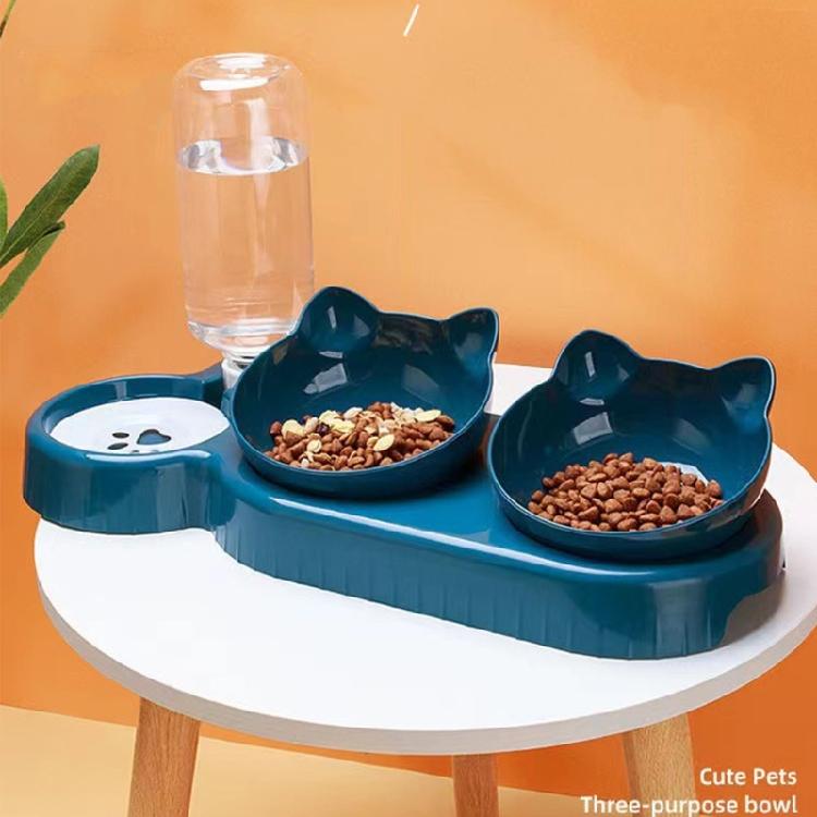 3 in 1 Dogs Feeder Cat Food Water Bowl No-Spill Feeder Bowl Water Bottle