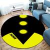 Covor rotund Pac-Man, Covor pentru camera de zi, dormitor, canapea, cameră de joacă, Covoraș antiderapant pentru podea