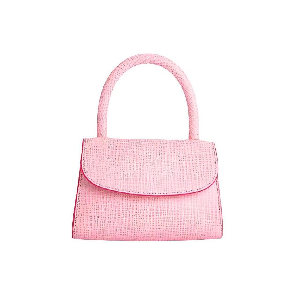 By Far Mini Croco Vintage Embossed European Fashion Magnetic Closure Leather Handbag Shoulder Bag Small Women Handbags Pink 21FWMINAVNESMA