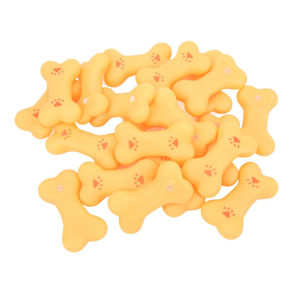 20pcs Rubber Dog Squeaky Bone Toy Teeth Cleaning Dog Bone Chewing Toy for Small Medium Dogs