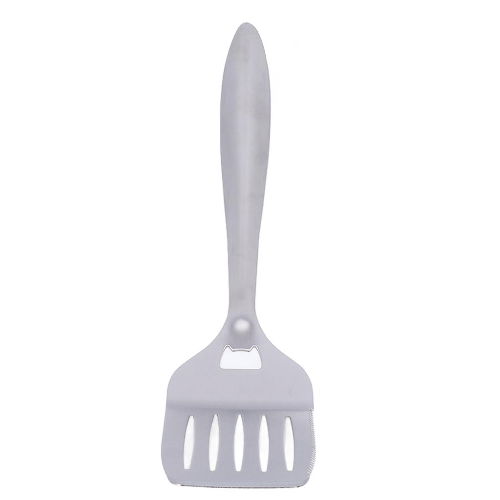 Edelstahl Bratwender Silber Geschlitzter Wender Tragbares Kochutensil mit Langen Griffen für die Küche