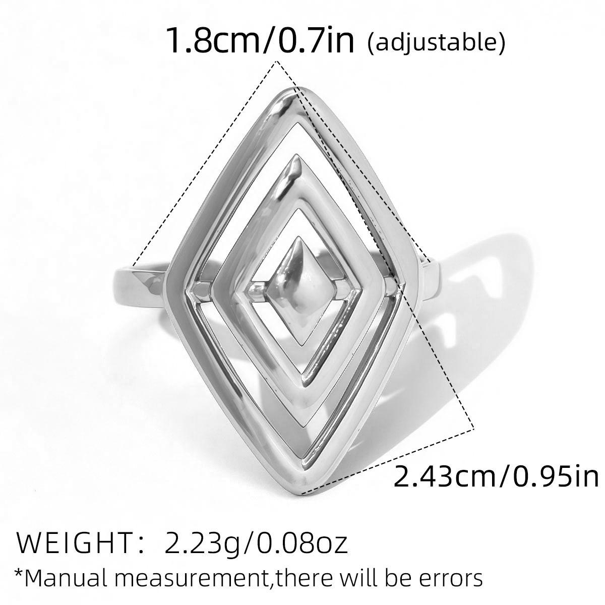 

Minimalist Line Stainless Steel Rings Women Geometric Hollow Open Rings Exquisite Stylish Non-Fading Banquet Jewelry Accessories