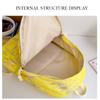 Autumn New Simple Lightweight Student Backpack Junior/high School Girl Schoolbag Cute Sweet Embroidery Striped Travel Book Bags with Cartoon Pendant