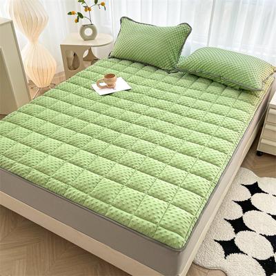 Solid Color New Massage Bean Fleece Sheet, Skin-friendly and Warm Bedding, Mattress Protector, Anti-slip Bed Cover