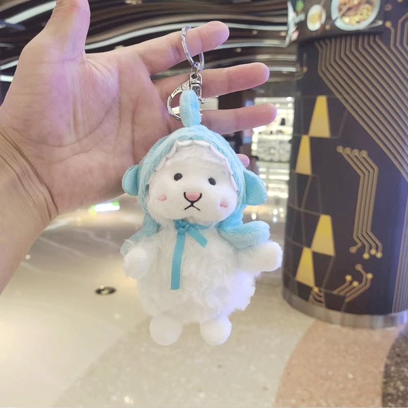 Adorable Plush Lamb Keychain Soft Cartoon Sheep Stuffed Animal Doll Birthday Gift