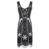 Women's sequined fringed dress dress beaded embroidered vintage evening dress stage performance clothing women's clothing