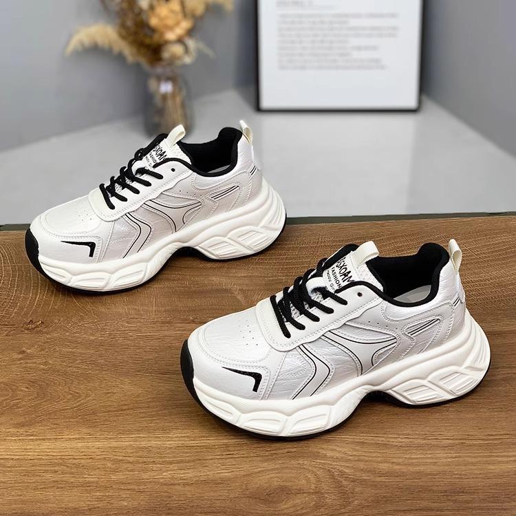 Daddy Shoes Women's 2025 New Popular Spring and Autumn Thick-soled Heightening Casual Sports Shoes Women's Versatile Breathable Running Shoes